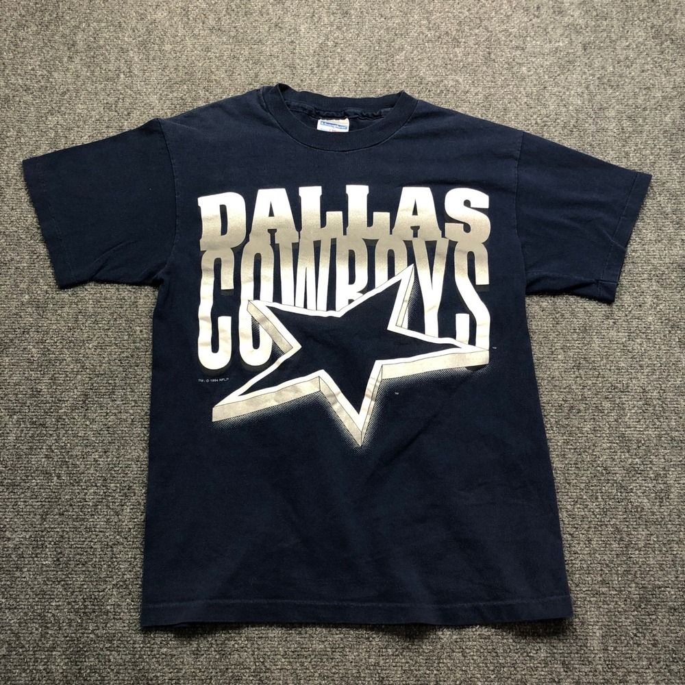 Vintage 1994 Dallas Cowboys Shirt Mens Medium Blue Champknit Hanes NFL USA Made